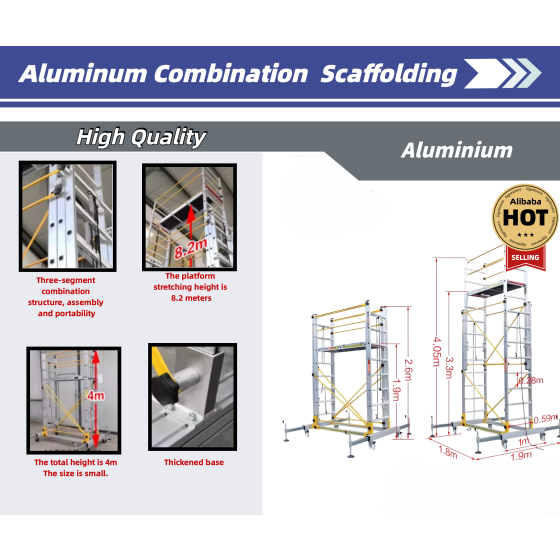 Aluminum telescopic scaffold